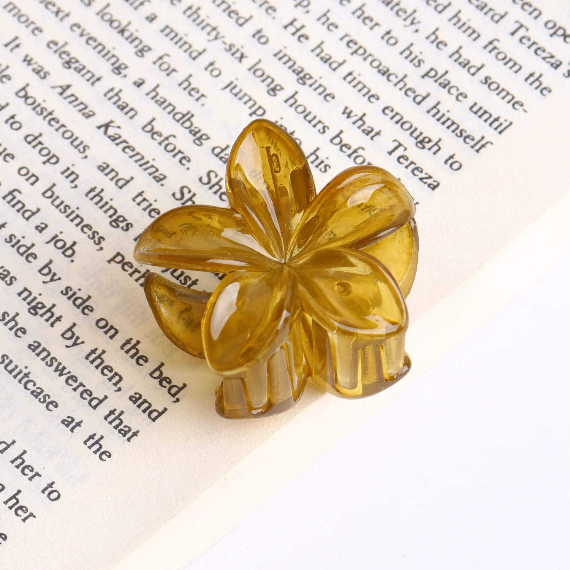 6Pcs/set Vintage Amber Leopard Print Color Jelly Flower Small Hair Clips Claw Clamp Hairpin Barrette Headdress Hair Accessories - view 4