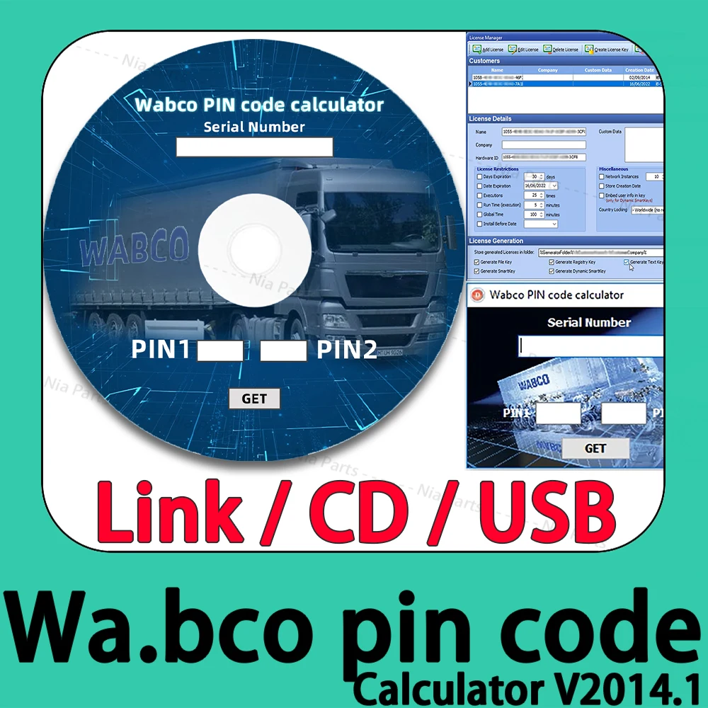 WABC-O PIN Calculator 2014 Code reader software Diagnostic pour voiture Car tools Repair auto data base inspection tools tuning