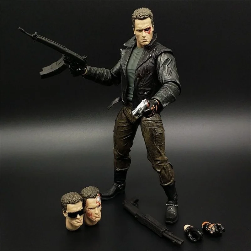 In Stock 18cm Neca TerminatorT-800 Arnold Schwarzenegger Tech Noirpolice Station Assault Pvc Action Figure Collectible Model Toy