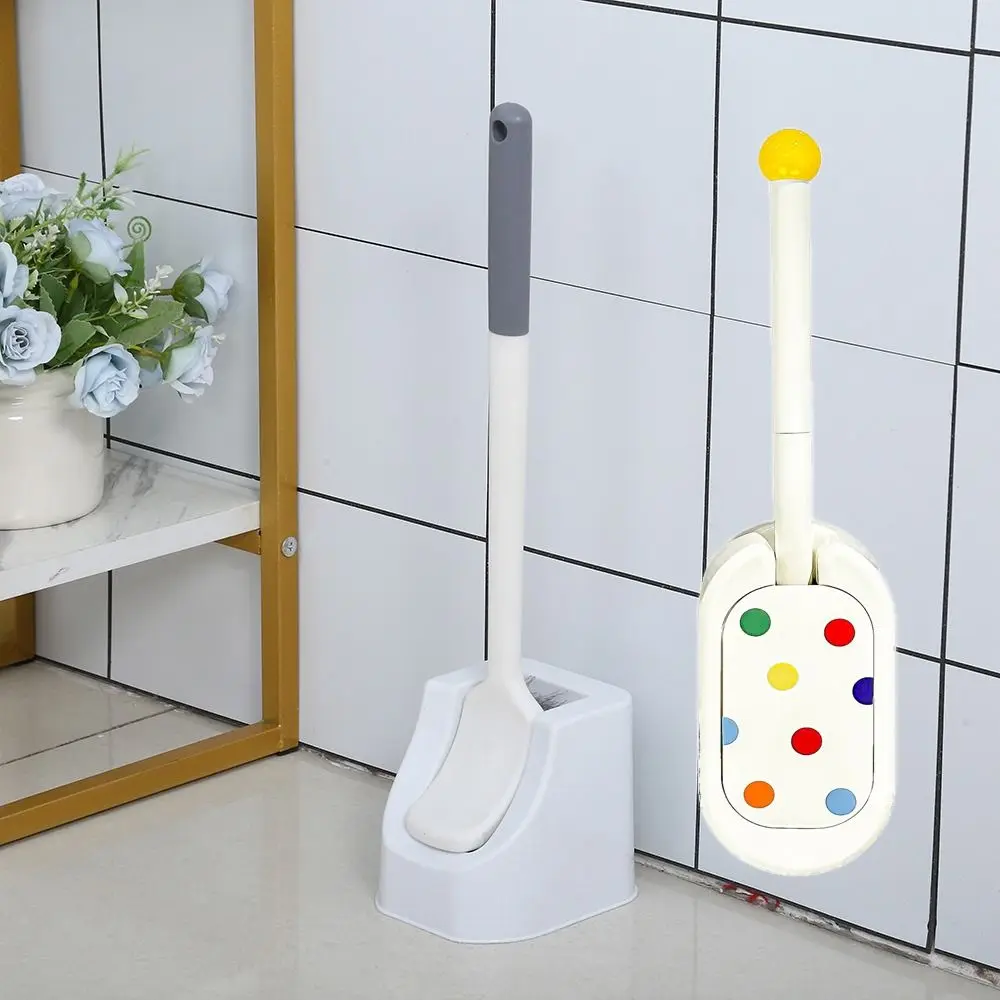

Wall-mounted Toilet Cleaning Brush Silicone Brush Head Long Handle Corner Cleaning Tools Plastic Fashion Toilet Brush Holder