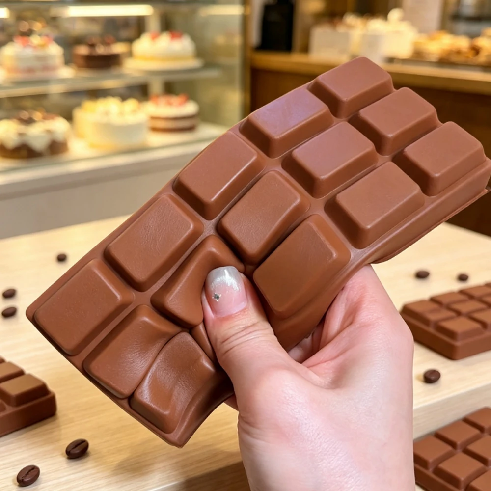 New Simulation Chocolate Bar Squishy Toy Slow Rising Fidget Toy Stress Relief ASMR Decompression Anti Anxiety Desktop Prank Gift