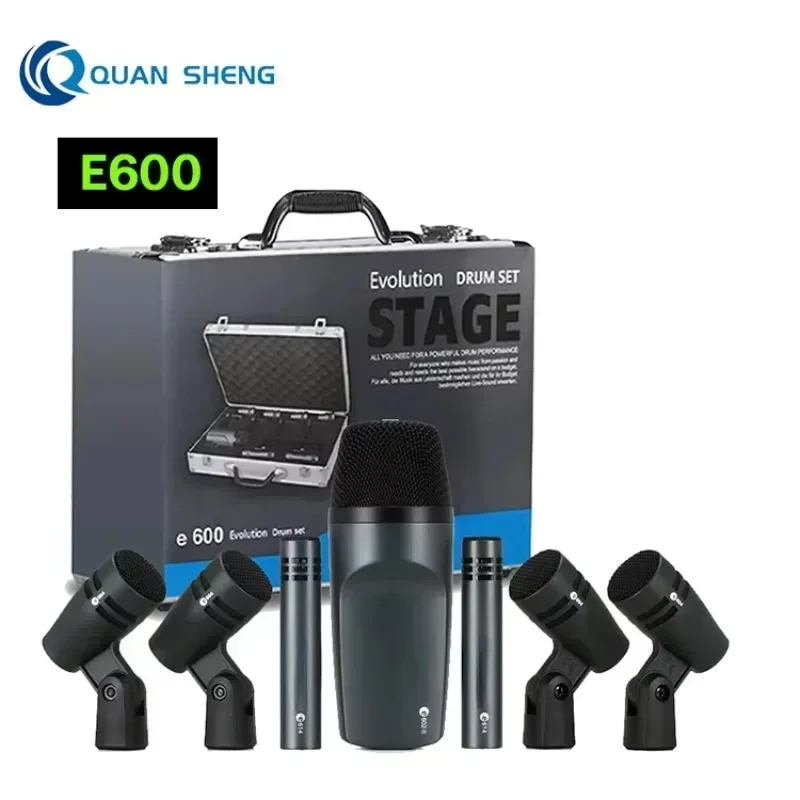 In stock  E600 Drum Microphone Kit Cardioid Musical Instrument Micrfono E604 E602 E614 Snare/Tom Condenser Drum Microphone view 3