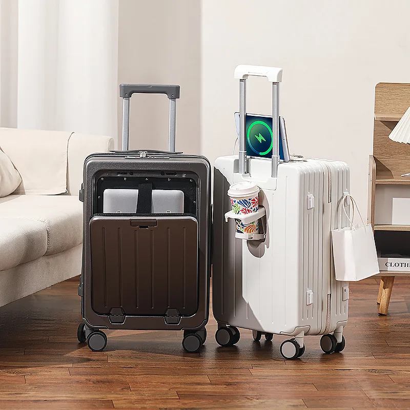 

20/22/24/26 Inch Rolling Luggage Travel Suitcase Front Opening Suitcase Carry-on Luggage Boarding Box Trolley Case With Wheels