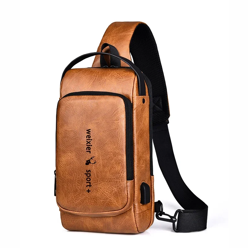 الرجال حقيبة ظهر ذات حمالة عبر الجسم الكتف حقيبة الصدر مع منفذ شحن USB مكافحة سرقة السفر دراجة نارية متسابق الذكور الجانب حقيبة ساعي