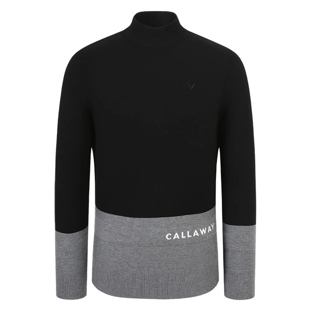 CALLAWAY Men\'s Sportswear! High Elasticity! Golf, Classic Trendy Knitted Sweater! Luxury, Half Turtleneck, Autumn!