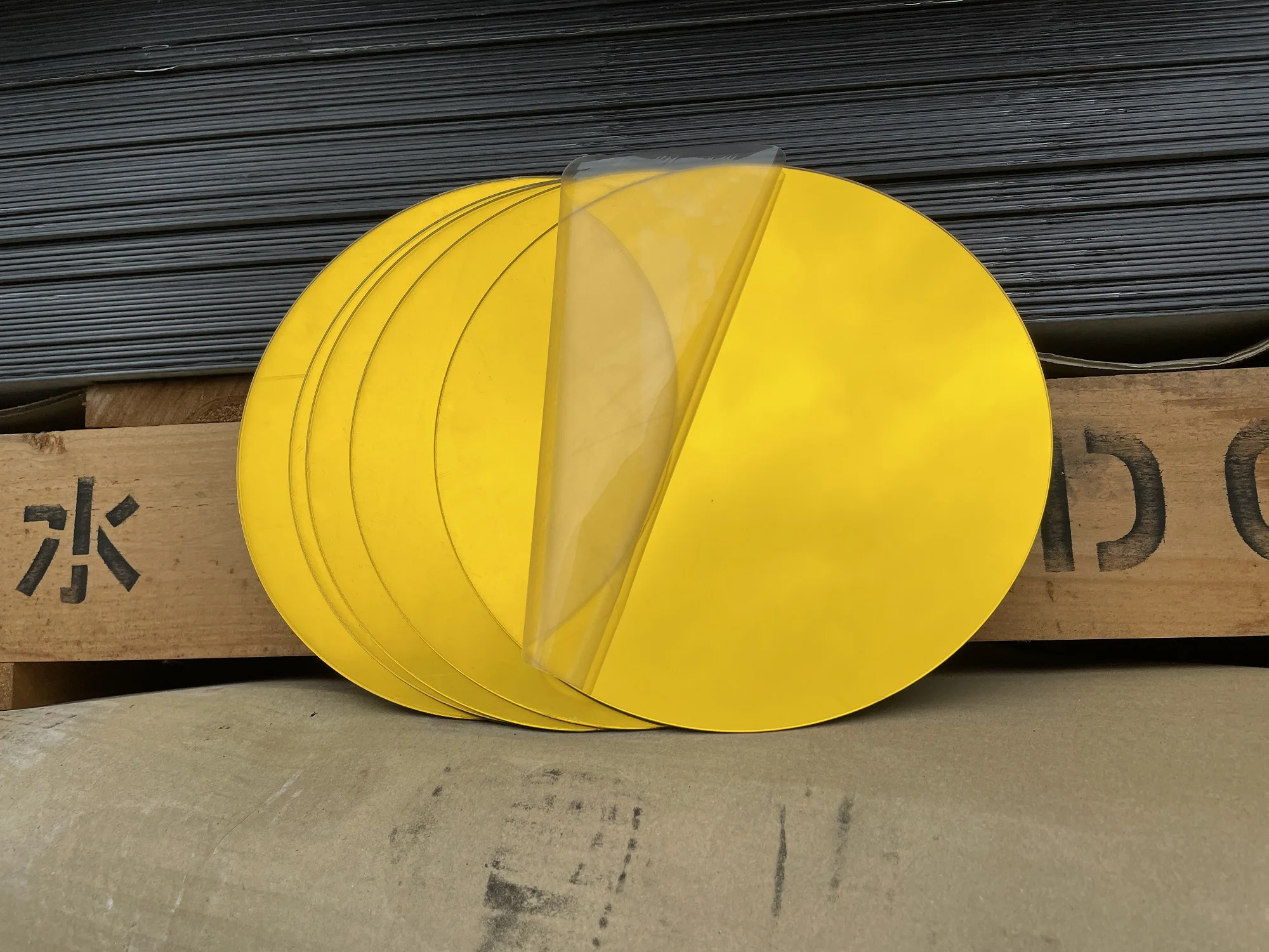 جولة 200*1.6 مللي متر الذهب الداكن ورقة مرآة أكريليك غير ضارة ل قاعدة أكواب الزفاف عرض صور الدعائم المنزل فندق جدار ديكور ذاتي الصنع صينية #4