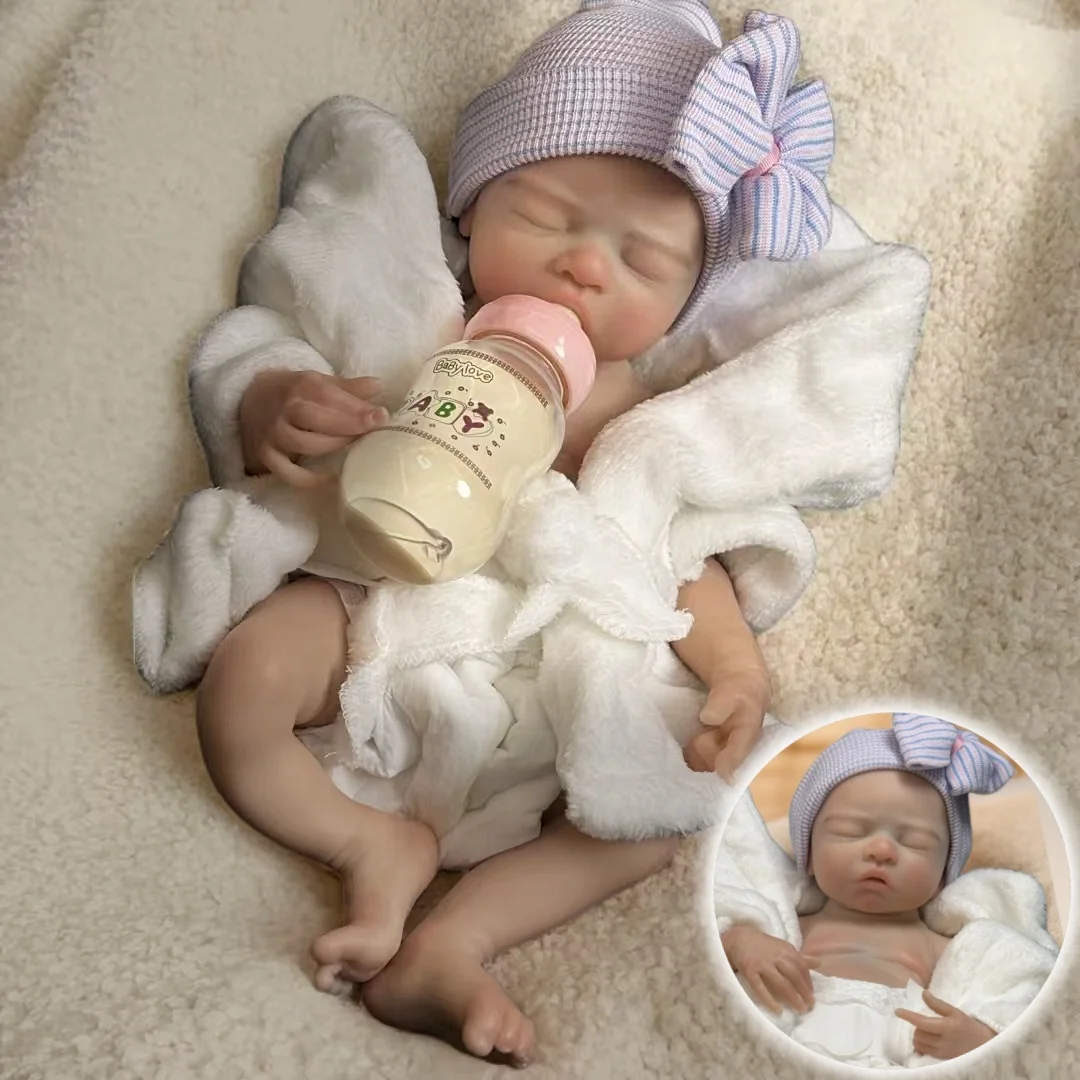 

16Inch Washable &Can Open Mouth Full Body bebe reborn de silicona Girl Doll With Painted Skin Soft Lifelike De Silicona Doll
