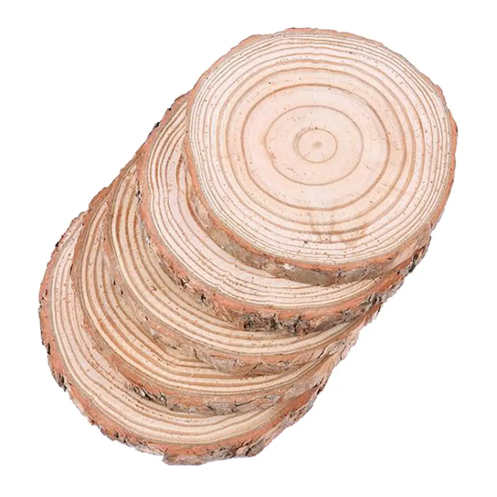 5pcs Natural Wood Slices Circles 9 10cm Empty Craft DIY Kits