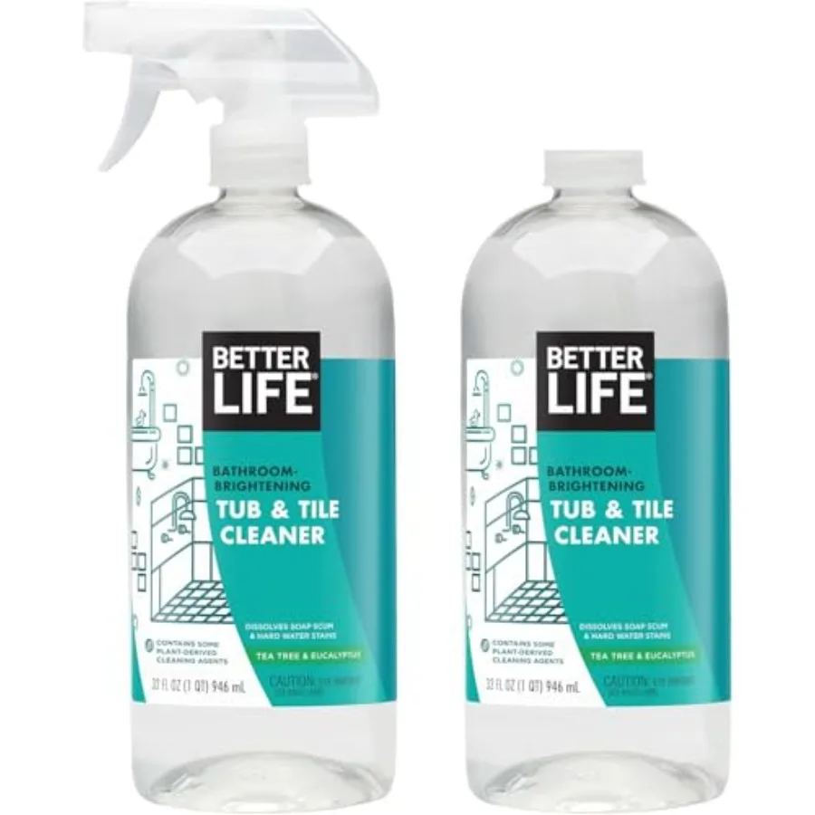 

Bathroom - Bath Shower Spray for Glass - Foaming Mold Mildew Remover for Works on Hard Water Stains - 32oz Pack of 2