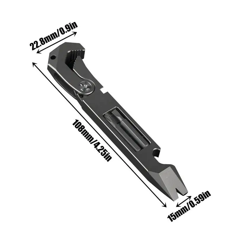 Imagem -06 - Barra de Alavanca Ferramenta de Barra de Alavanca Portátil Resistente à Ferrugem Pequeno Titânio Multitool Carry-on Bolso Chave de Fenda Chave de Fenda Caixas de Ferramentas