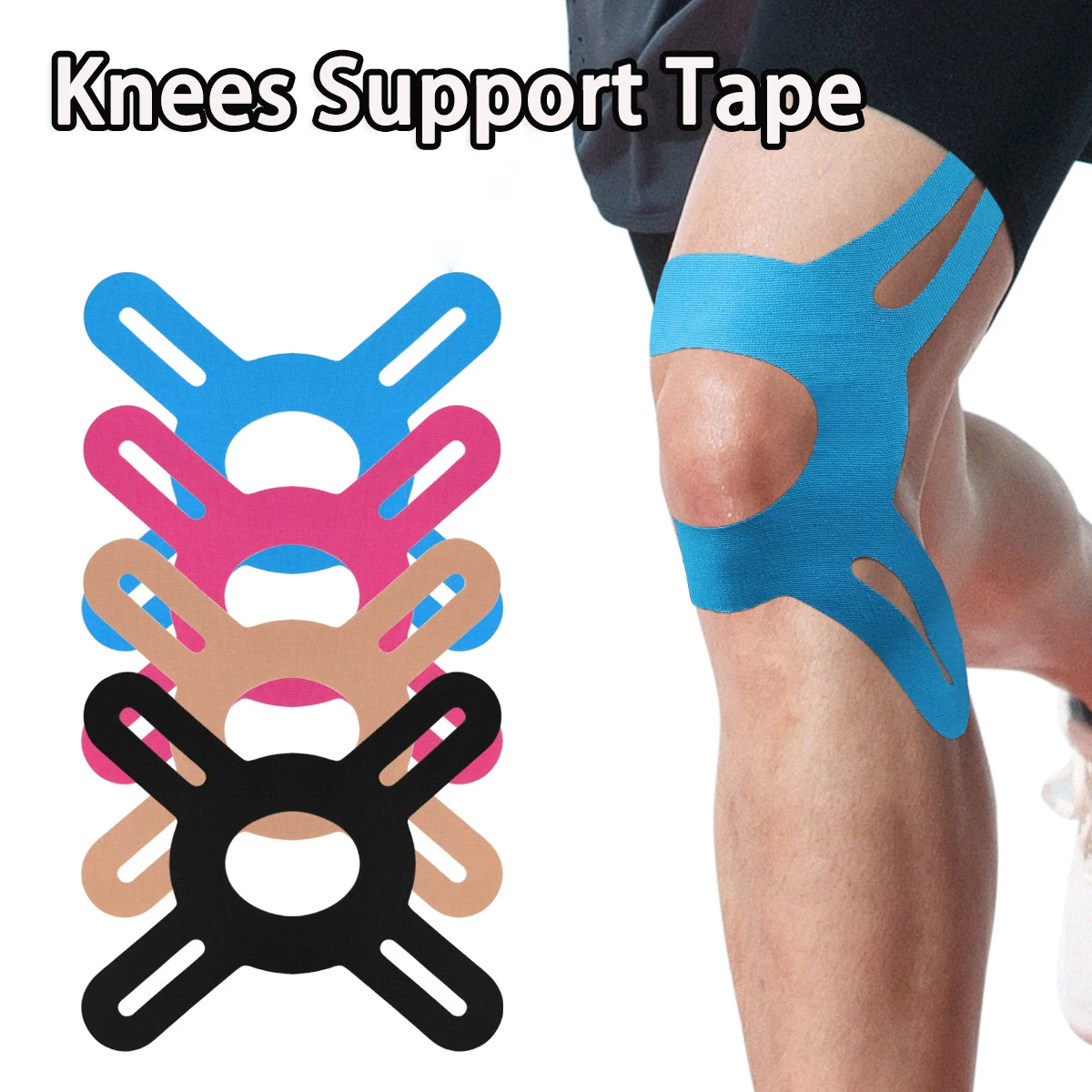 Professional Kinesiology Tape for Knees Support Kinetic Tape Breathable Muscle Support Tapes Knee Bandage Waterproof Pain Relief