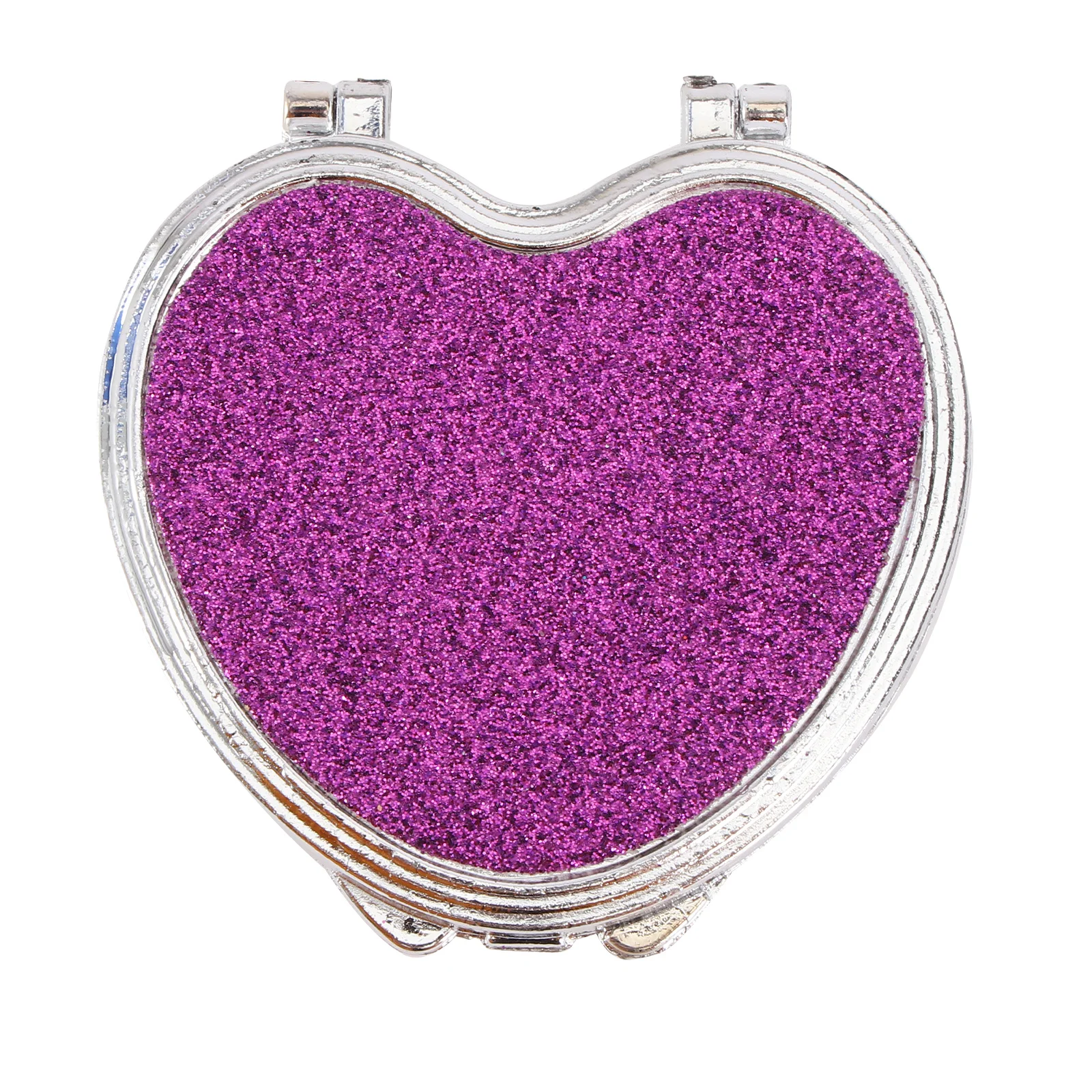 Heart Shaped Folding Makeup Mirror Polished Frame Portable Compact Double Sides Small Pocket Mirror for Travel Gift Women