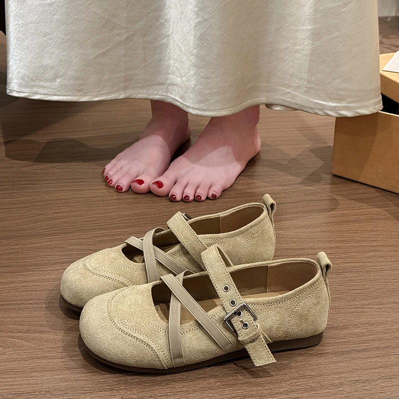 Outdoor Shallow Ladies Flats Fashion Narrow Band Women Mary Jane Shoes Breathable Walking Shoe Novelty Belt Buckle Casual Shoes view 6