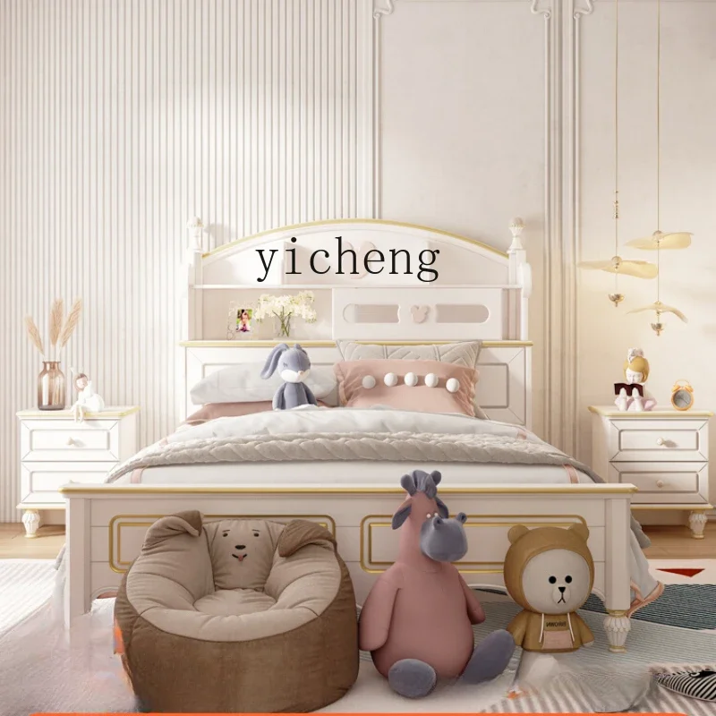 Children's Bed Bedroom Girls' Furniture a Bed with Cartoon Figures Internet Celebrity Student Single Bed