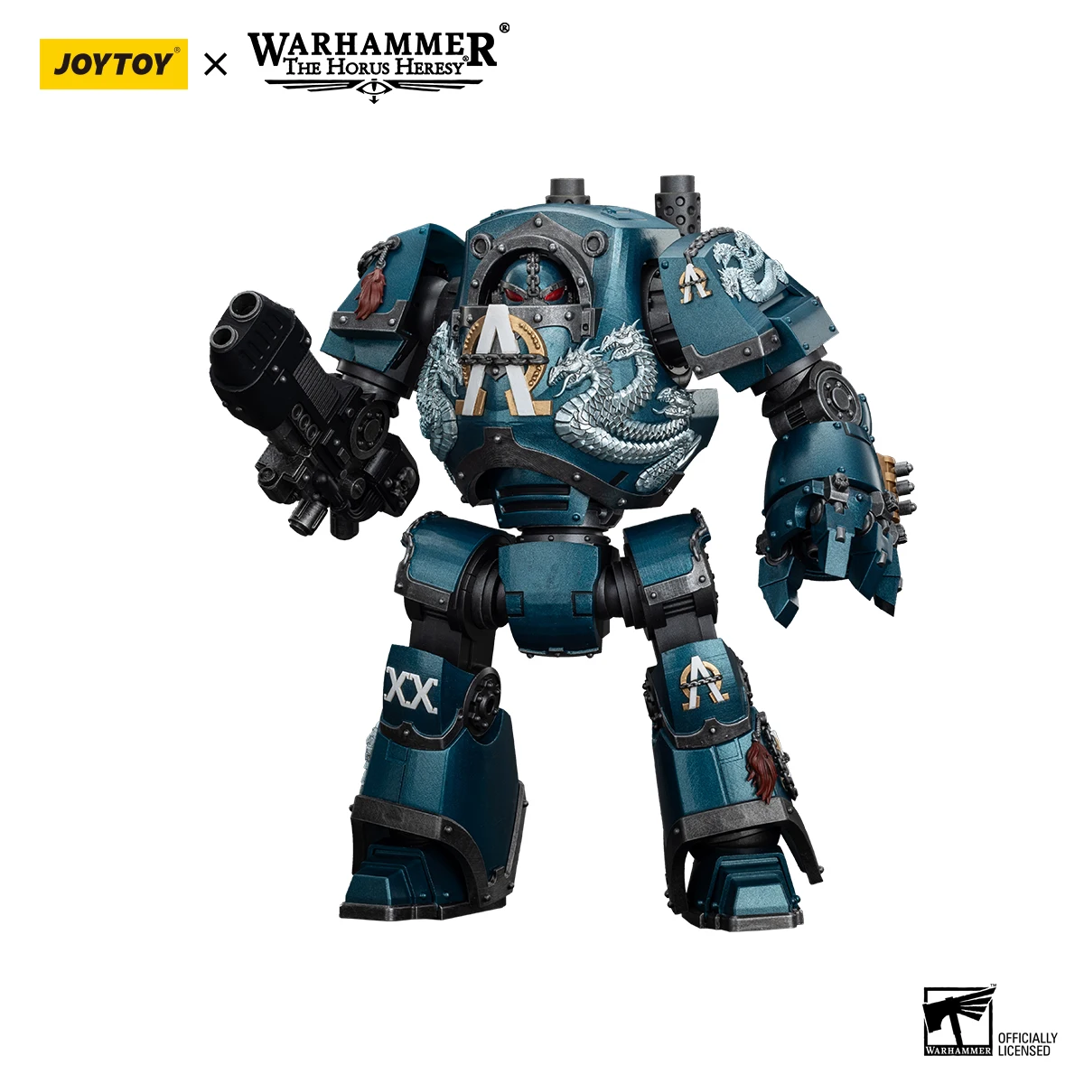 JOYTOY Warhammer 30K 1/18 Figuras de ação Alpha Legion Contemptor Dreadnought com Gravis Plasma Cannon Anime Modelo Militar