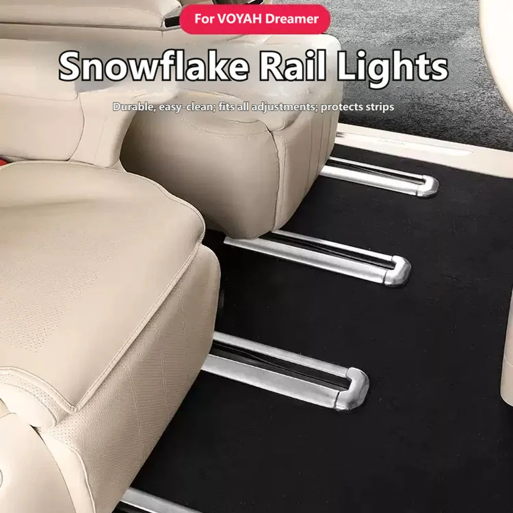 For VOYAH Dreamer 2026 Car Seat Rail Decor Bright Strip Anti-scratch Slide Track Protector Door Sill Threshold Strip Tools