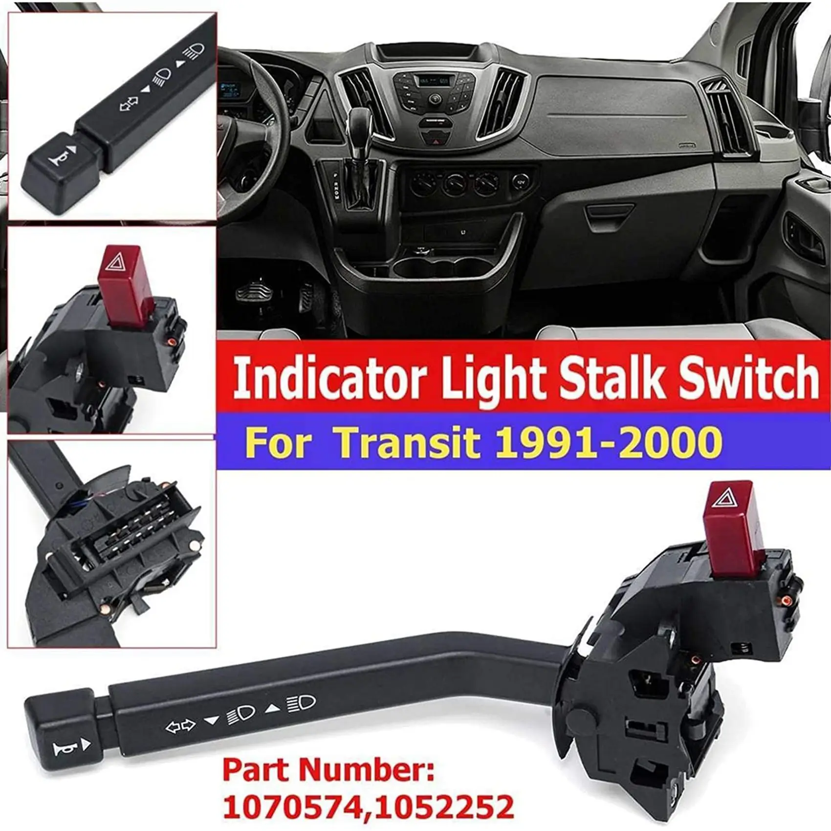 R1-For Ford Transit 1991 -2000 مؤشر السيارة ساق عجلة القيادة العمود مزيج التبديل 1070574 1052252