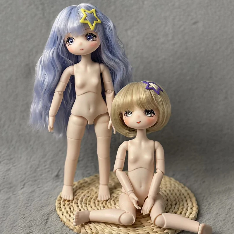 Anime Doll Handmade Makeup Anime Face 30cm Doll 1/6 BJD Doll Different Straight Hair Short Hair Eyes Optional, Dolls for Girls