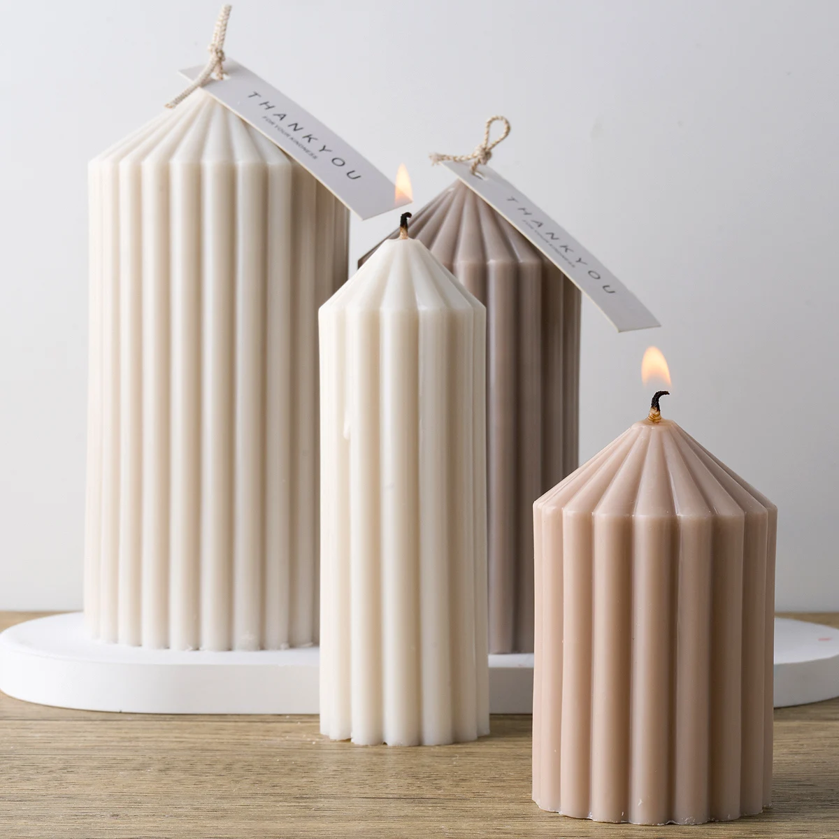 3D Church Pointed Silicone Candle Mold Nordic Style Cylindrical Soap Making DIY Plaster Resin Craft Casting Molds Home Table Dec
