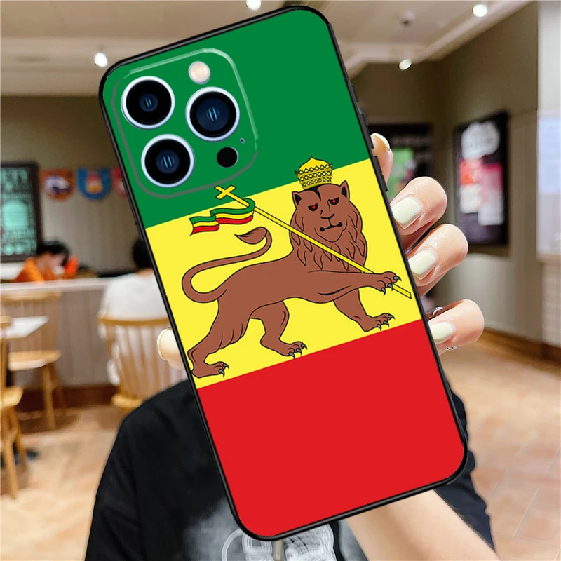 Ethiopia Flag Phone Case For iPhone 15 13 12 11 14 Pro Max Mini X XR XS Max SE 2020 2022 7 8 15 Plus Cover