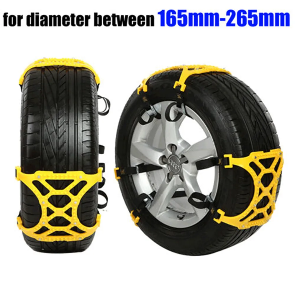 6 SZT. Pogrubione Łańcuchy Śniegowe do Opon Samochodowych i Motocyklowych, Pas Antypoślizgowy do Opon SUV, Ciężarówek, Awaryjne Łańcuchy do Opon na Błoto, Narzędzie Zimowe