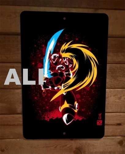 The Megaman Zero Art 8x12 Metal Wall Sign Poster Video Game sign