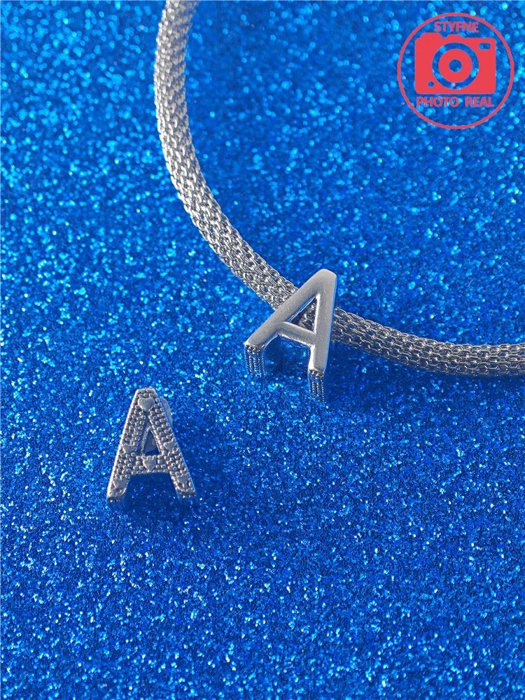 925 Sterling Silver Charm Beads Fit Original Bracelet Charms 26 Letters English Pinyin Bead Gift for Women Jewelry