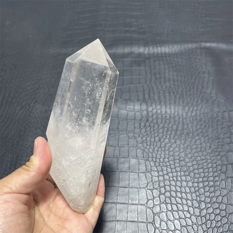 408g Clear Lemurian Seed Quartz Point Cluster Crystal Polished Healing