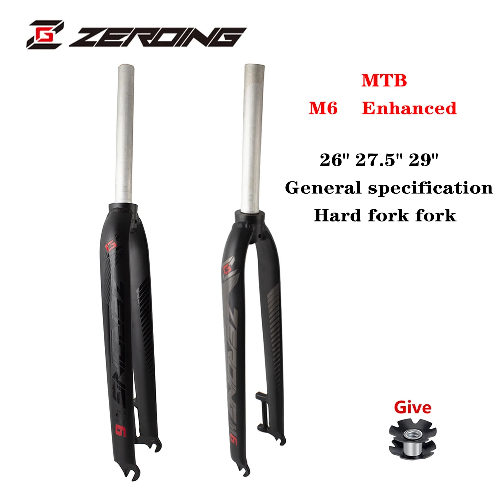 ZEROING MTB Bicycle Front Fork Hard Fork Super Light 870g Aluminum Alloy 26 27.5 29 Inch Frame M6 Racing Bike Parts Disc Brake