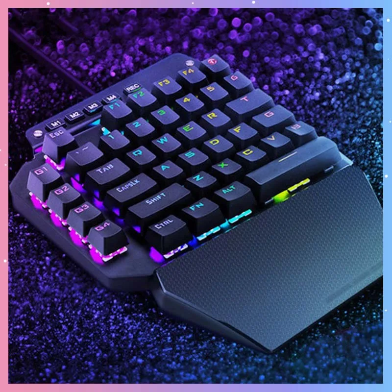 K700 One-Handed Gaming Mechanical Keyboard 44 Keys RGB Backlit Keyboard Support Programmable E-Sports Keyboard With Hand Rest