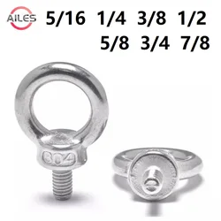 UK US Standard Eyebolt 304 Stainless Steel 1/4 5/16 3/8 1/2 5/8 3/4 7/8 Lifting Bolt Eye Screws
