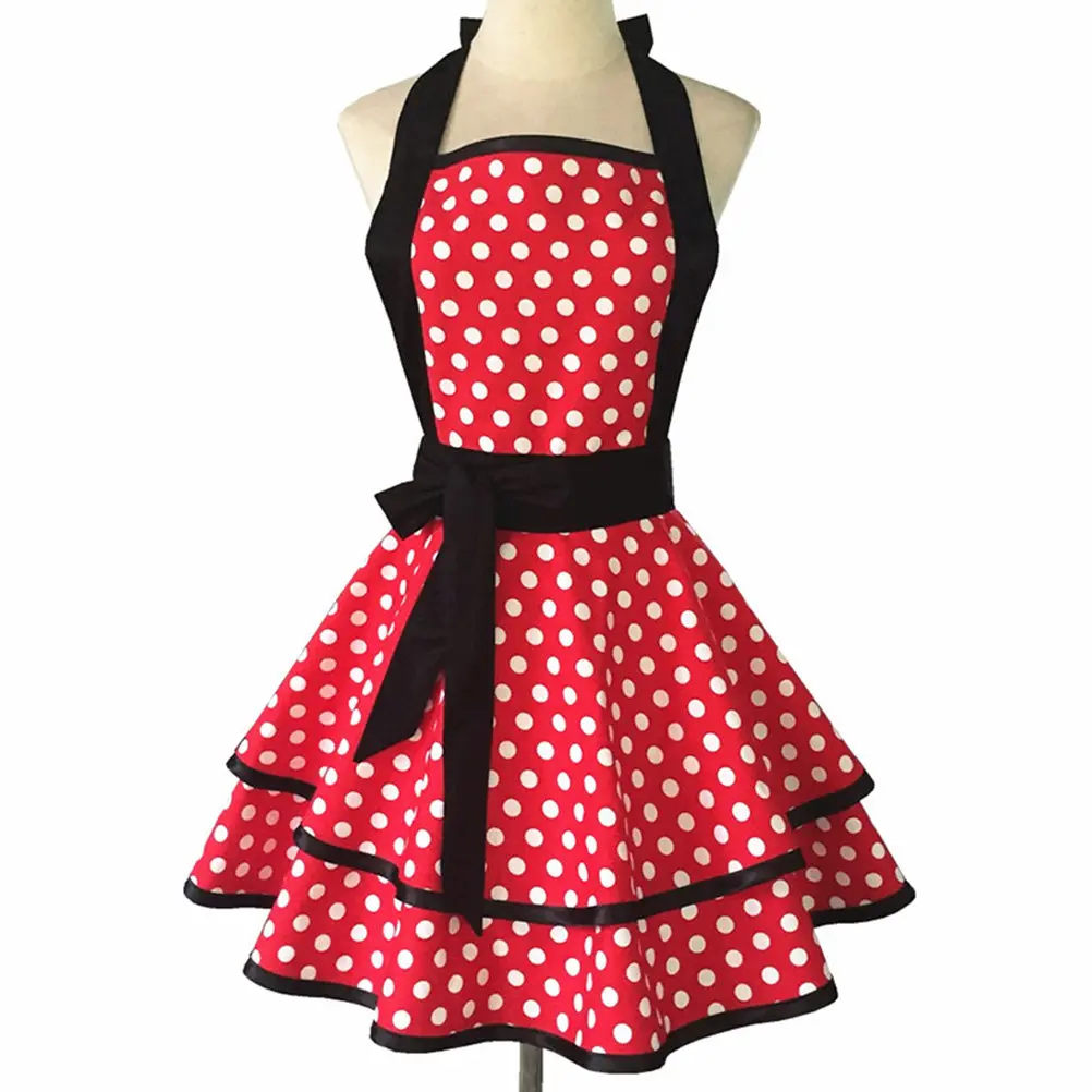 

Double-layer Apron Women Household Hanging Neck Creative Home Cooking Hotel Aprons for Cotton