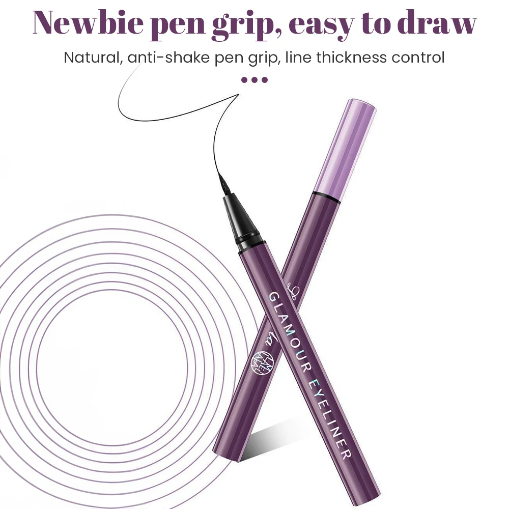 Affascinante penna per Eyeliner sviluppo del colore ad asciugatura rapida Eyeliner Non sbiadito Film veloce che forma estremamente Fine durevole principiante Major