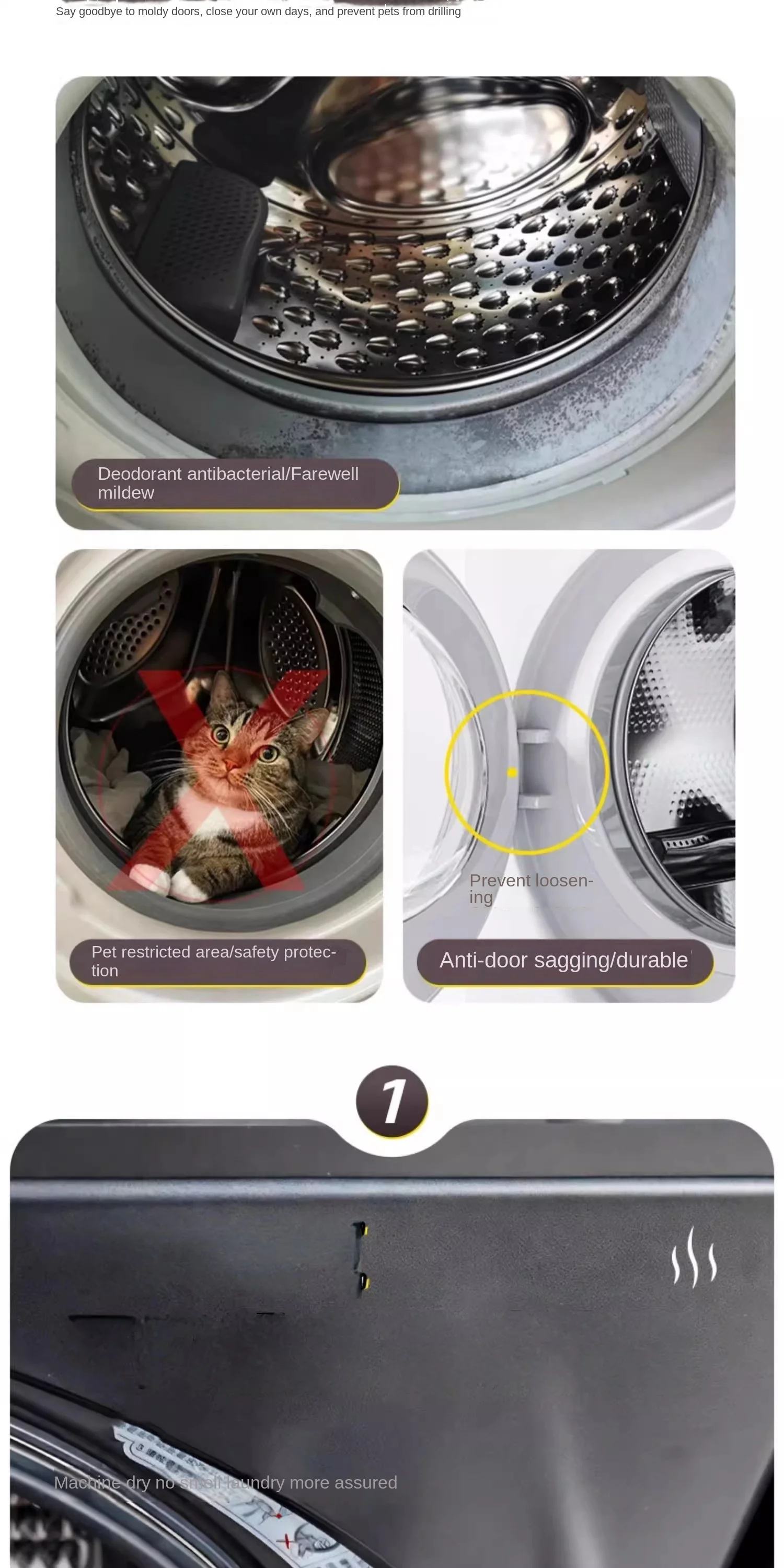 Silikon-Türhalter für Waschmaschine, magnetischer Türhalter, hält die Waschmaschentür offen, Trockner für den Heimgebrauch – Detail 3