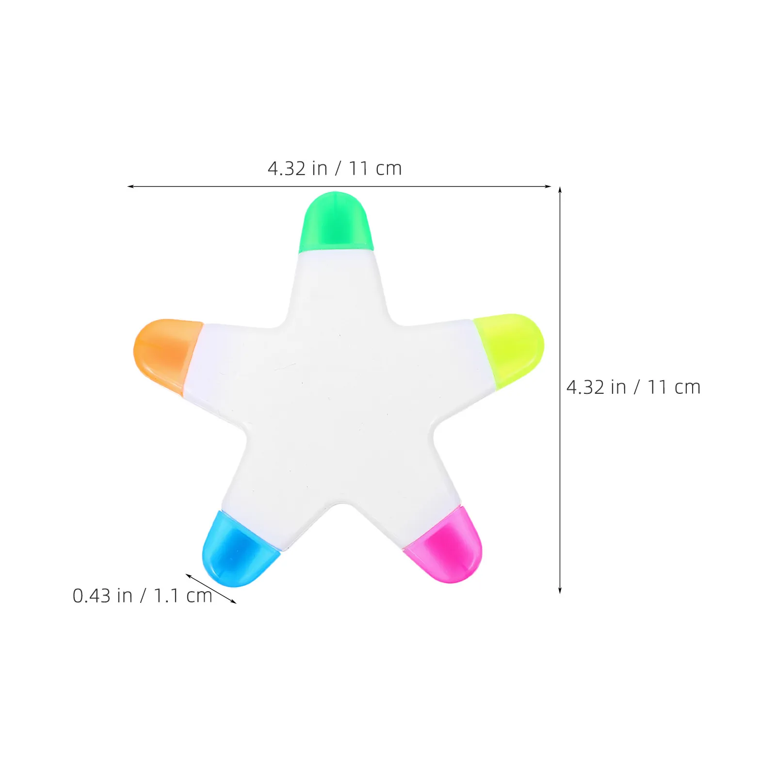 6Pcs Star Shape Fluorescent Highlighters 5-in-1 Color Pen Set for Journaling Note Taking Coloring Scrapbooking School Office Use