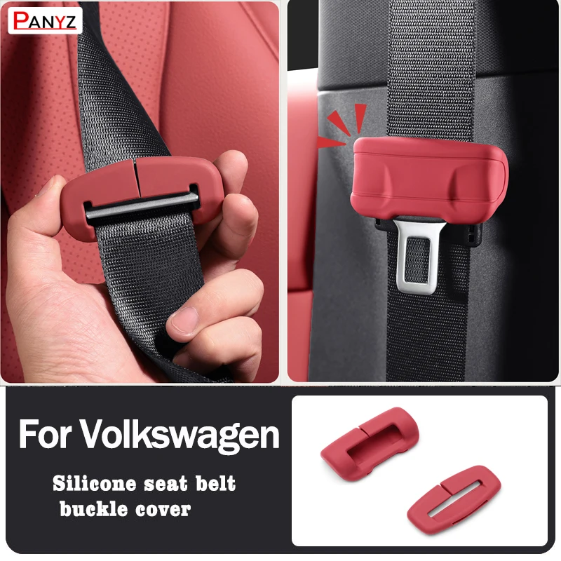 For Volkswagen T-Cross Accessries 2/4 Piece Car Seat Belt Silicone Protective Cover Trim