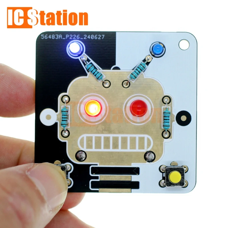 Robot Solder Practice Projects DIY Electronics Kits Circuit Boards Trainning Board with Battery for Beginners，Students and DIYer