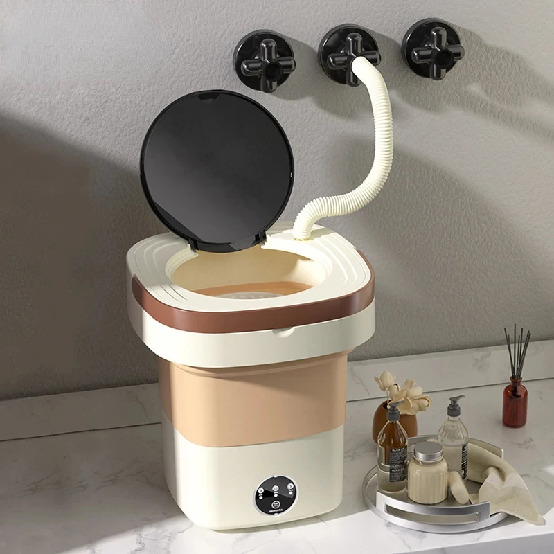 

Portable Ultrasonic Clothes Washing Machine With Drying Travel UV Folding Underwear Laundry Spinning Dry Washer EU