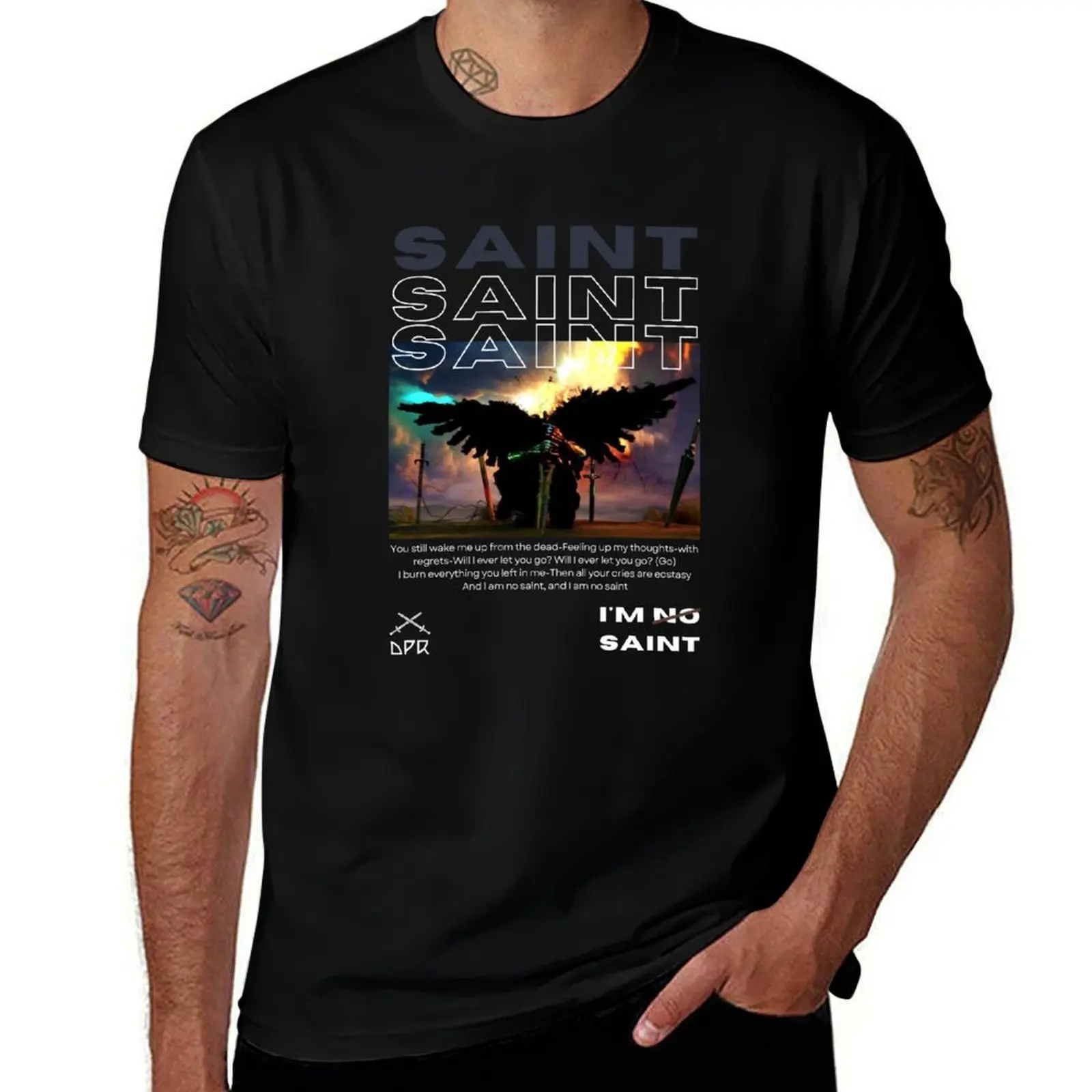 

Dpr Ian SAINT (Black Version) SAINT M/V T-Shirt Anime t-shirt summer 2025 cute tops graphics fitted t shirts for men
