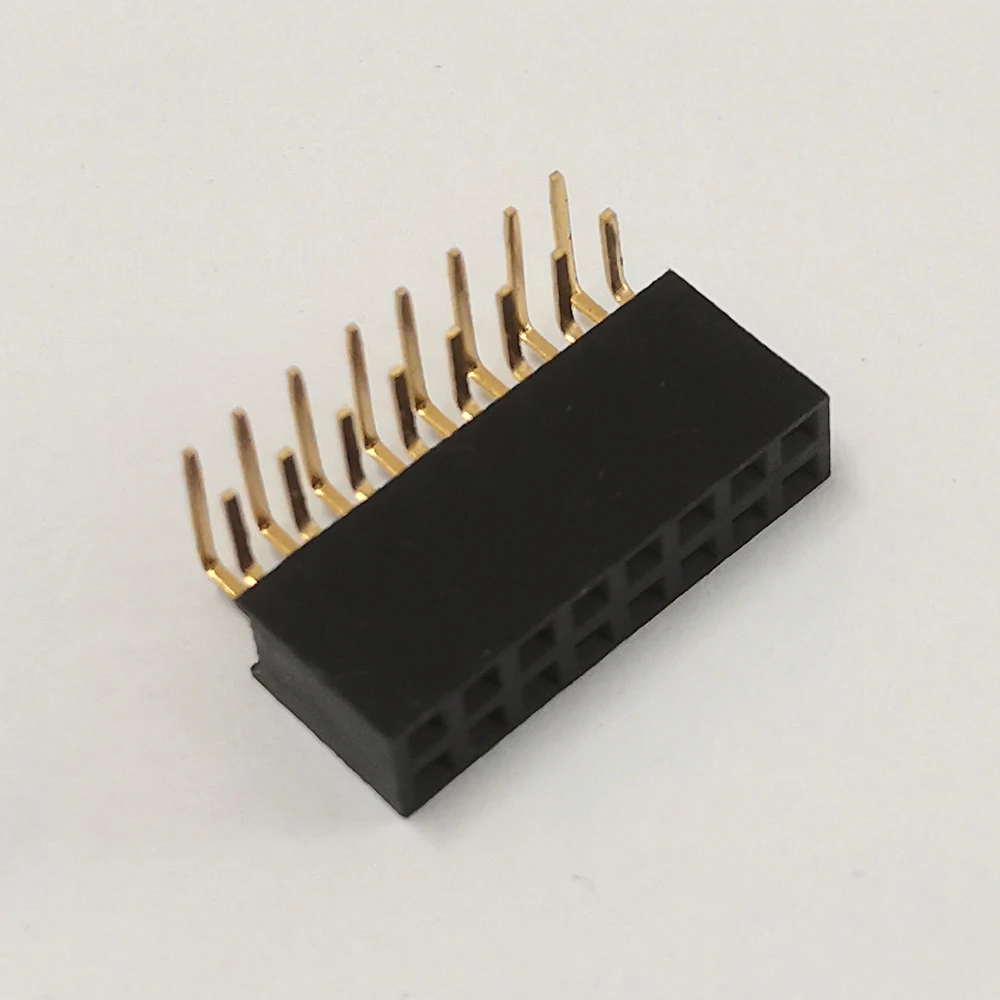 2,54 mm Rastermaß, zweireihige, rechtwinklige Buchsenleiste, 90-Grad-Biegestift-Steckverbinder, 2x2P/3/4/5/6/7/8/9/10/12/20/40P PCB-Buchse – Detail 12