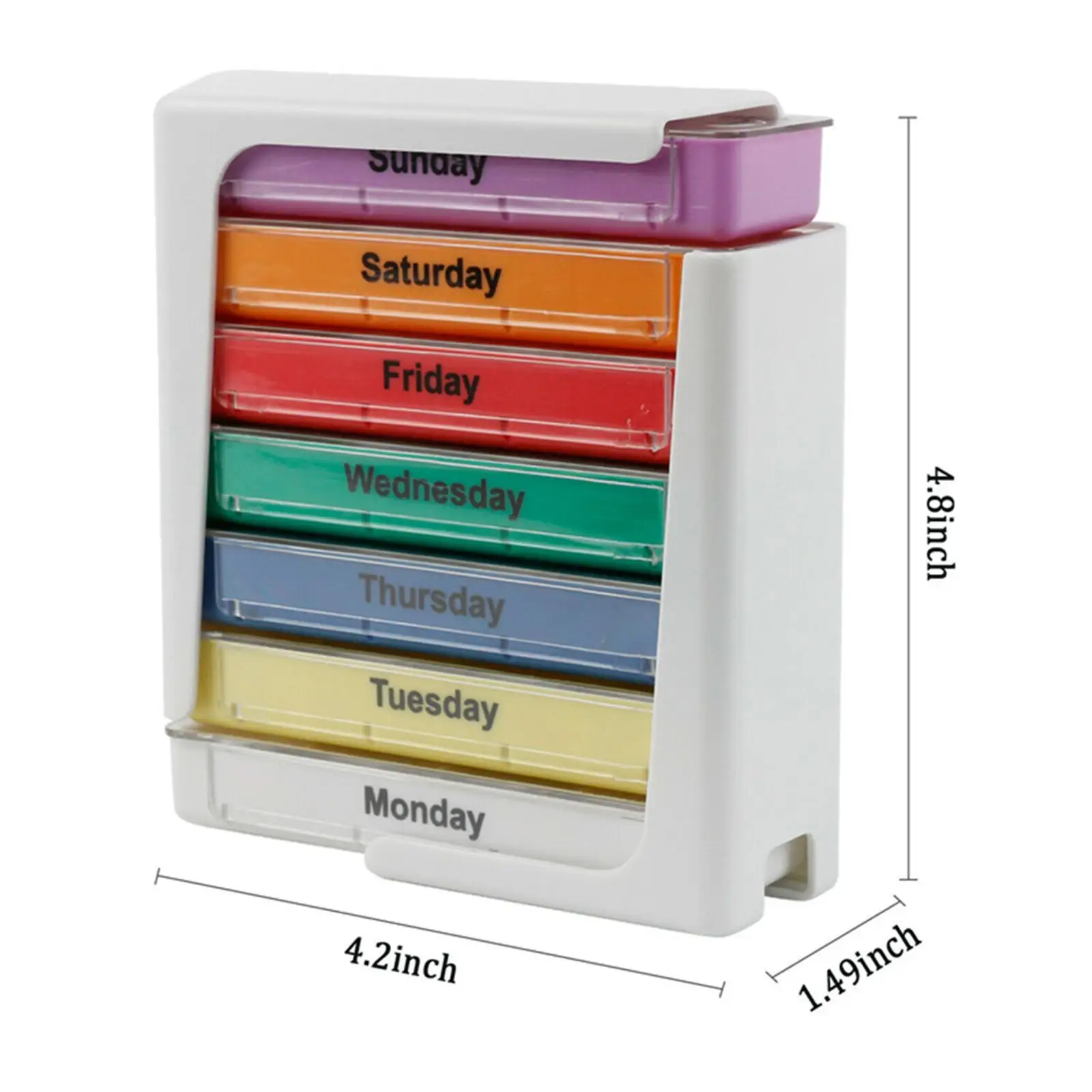 Weekly Pill Box Organiser, Storage Case Reminder Portable 4 Times A Day Container ,for Elderly