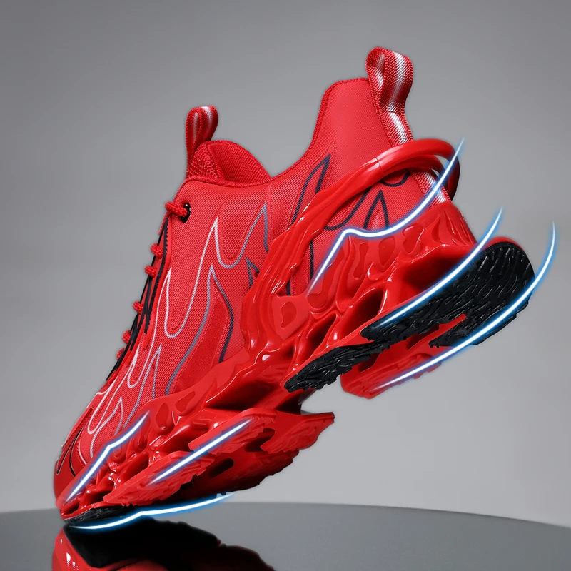 

Mens Fashion Blade Sole Athletic Shoes Breathable Mesh Running Sneakers Lightweight Non Slip Casual Sport Casual Male Footwear