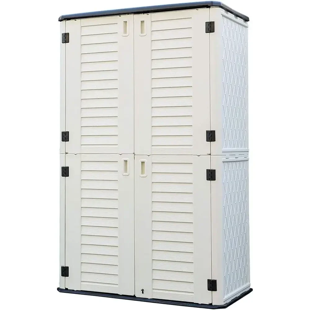 Weather-Resistant Outdoor Storage Cabinet for Patio and Lawn Equipment (White, Tall - 53 cu.ft)
