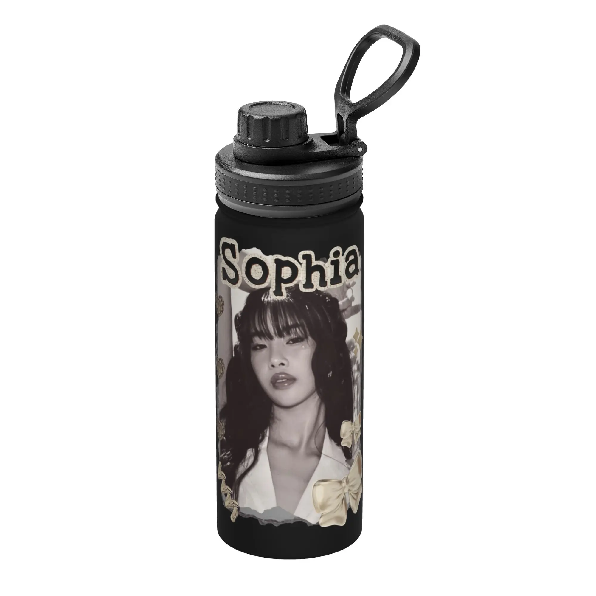 Katseyes Sophia Kpop Girl Group 18OZ Sports Insulated Kettle  Coffee Cups Stainless Steel Double Wall Mugs Spill Proof