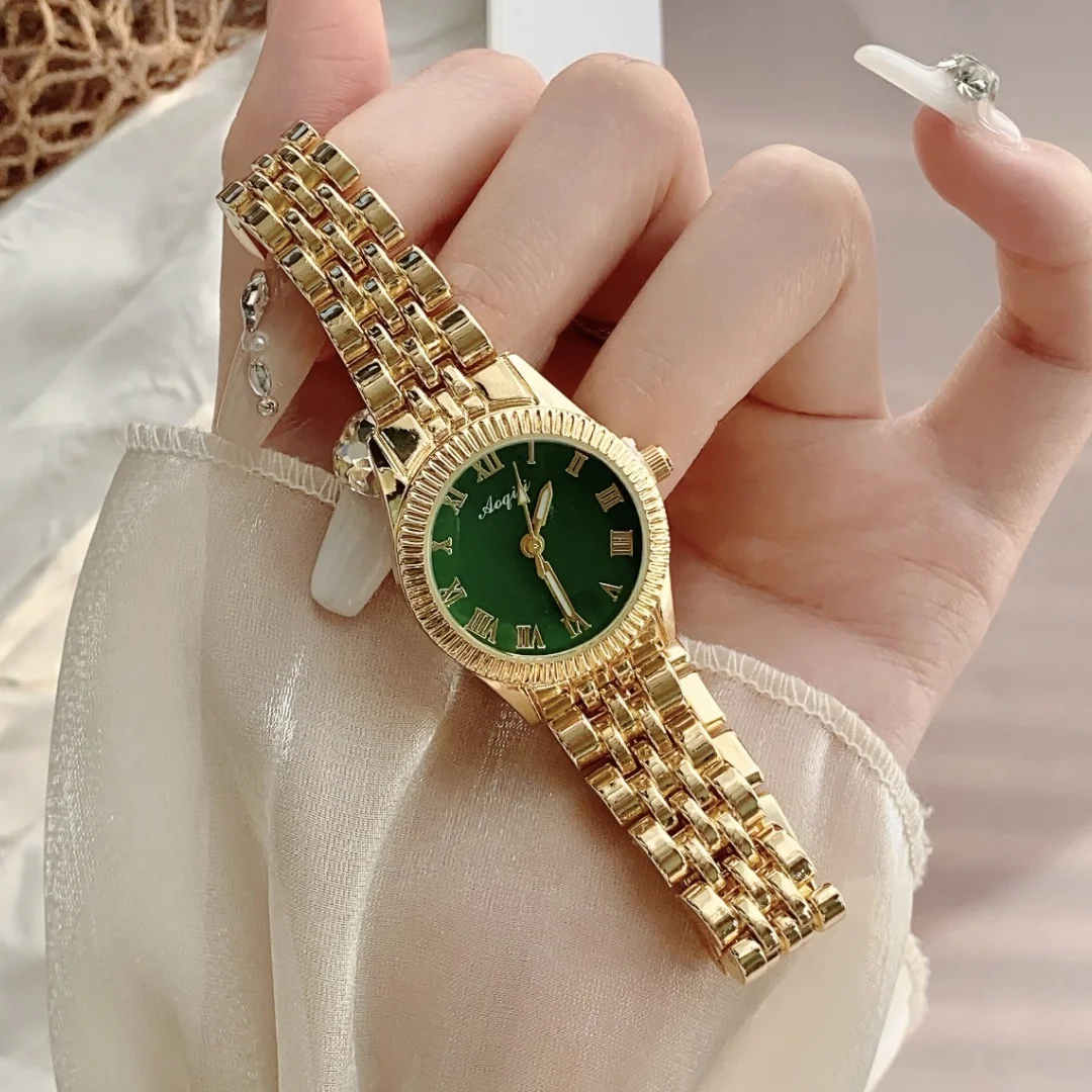 Luxury Gold Watches Women Digital Quartz Watch Big Dial Casual Bracele Watch Montre Femme Ladies Gifts Folding Clock