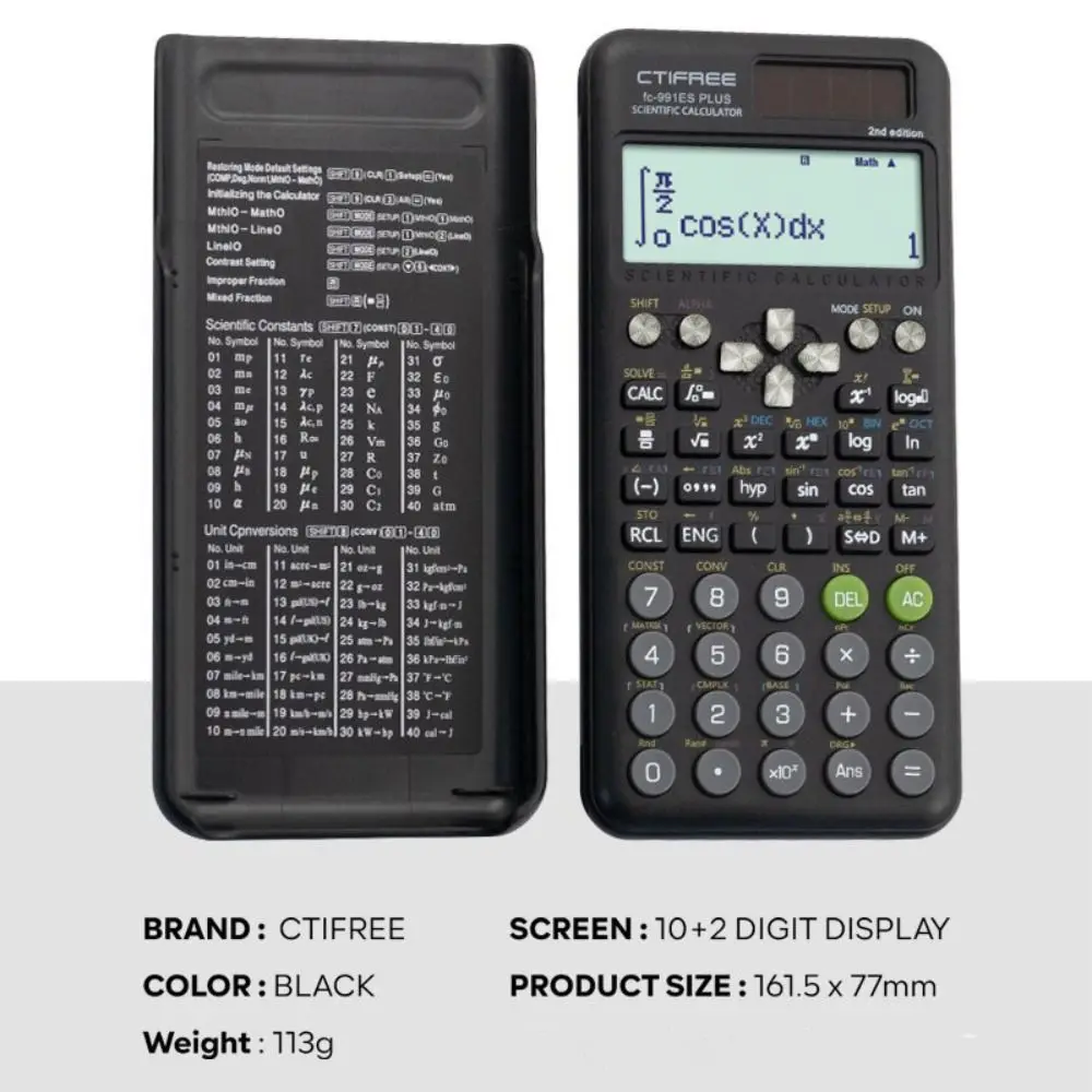 Portable 991ES Plus-2nd Edition Scientific Calculator Student Stationery 417 Function Function Calculato with Protective Case