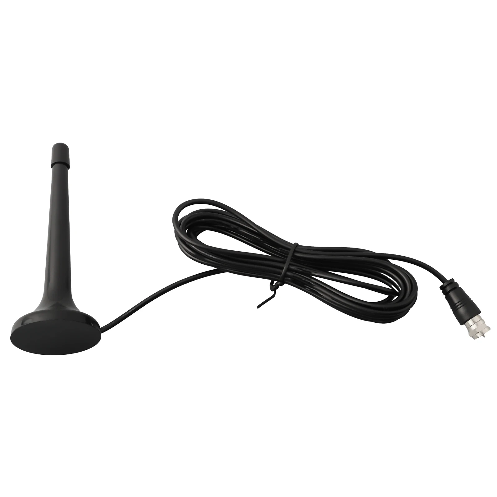 FM Radio Antenna with Adjustable Telescopic Design Base Mount and F TV Adapters for Stereo Tuner Compatibility