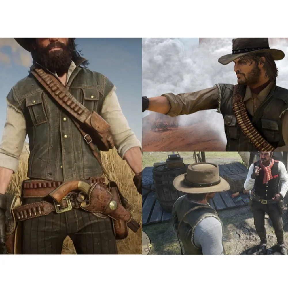 Chaquetas vaqueras de juego Arthur Mar Ston para hombres y mujeres, chaleco, abrigo Morgan, disfraces de Cosplay RDR2, sombreros occidentales de Anime, fiesta de Halloween