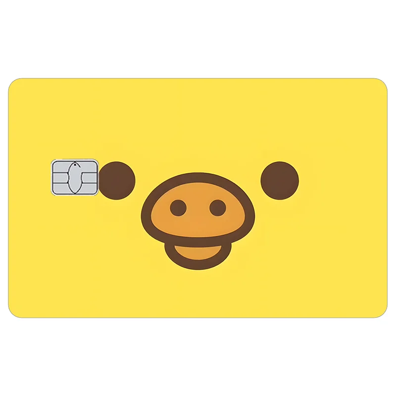 ملصقات جلدية لبطاقة الائتمان Kawaii Rilakkuma كارتونية مضادة للخدش مناسبة لحافلة بطاقة VISA وبطاقات IC بدون تلامس لمترو الأنفاق #4