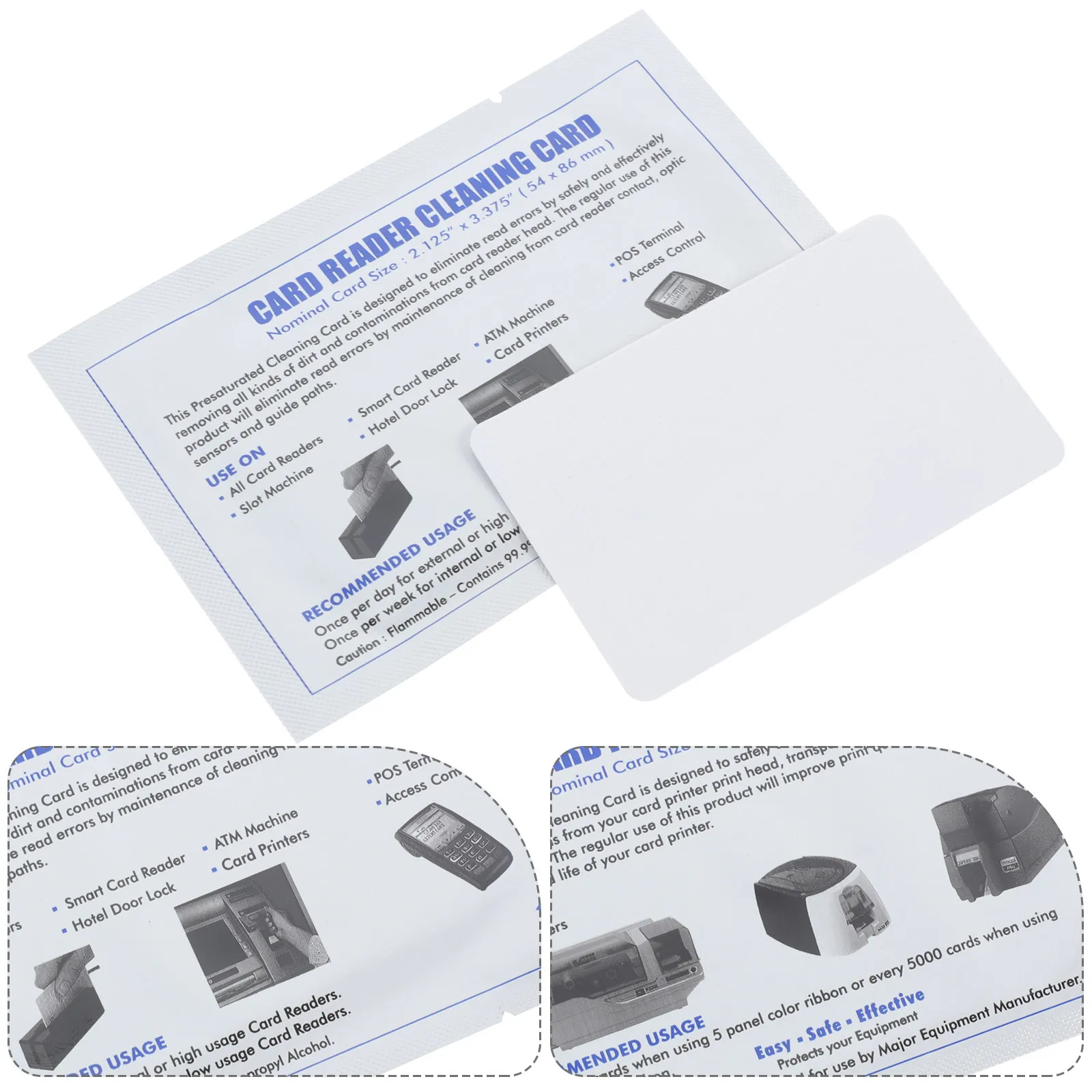 10 Pcs Cleanser Card Slot Cleaner Machine Reusable Credit Cards White Reader Cleaning